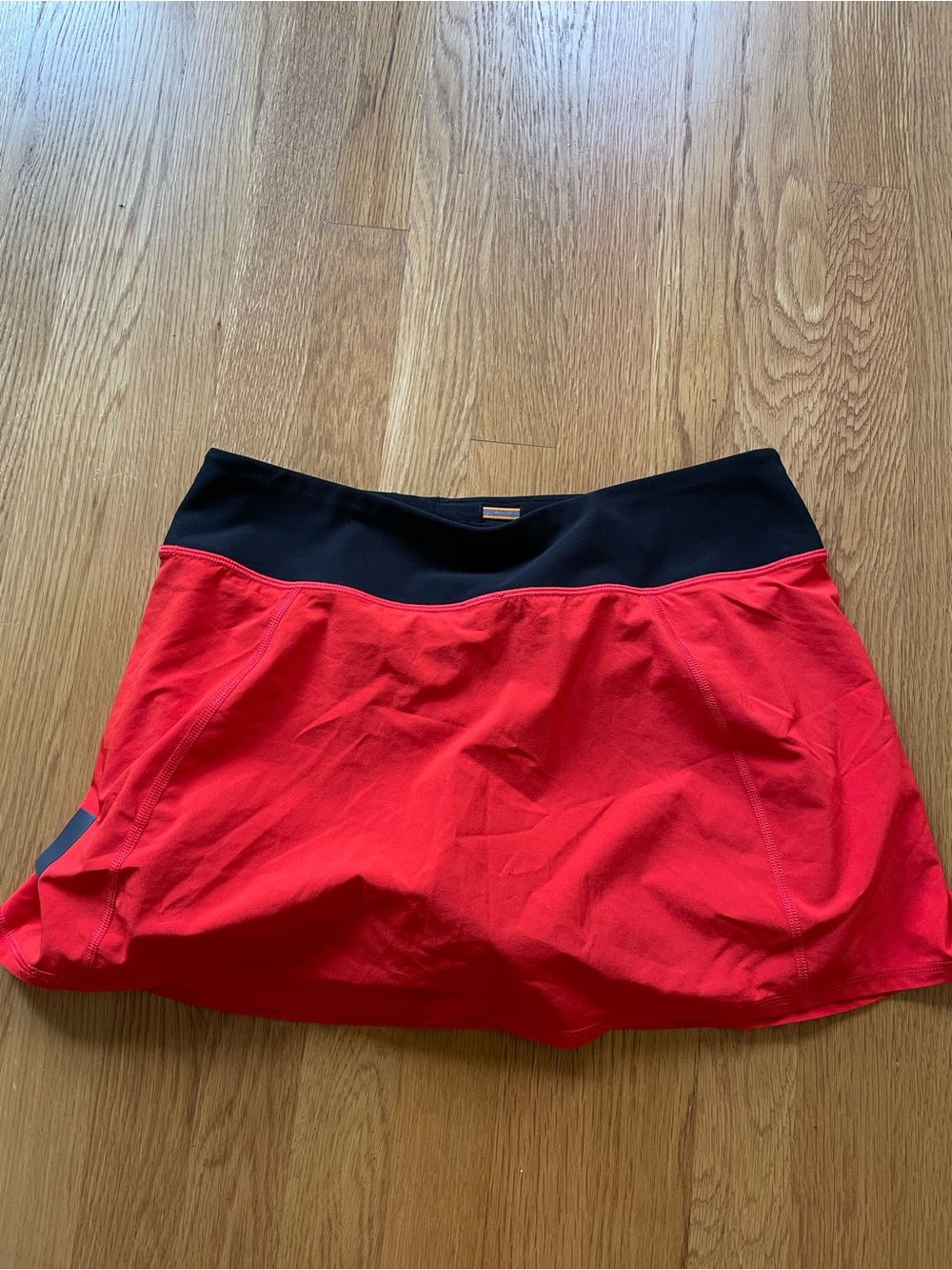 Women's Red Active Pickleball/Tennis Skirt with Black Waistband